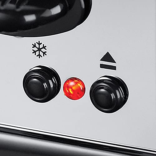 Russell Hobbs Toaster [Langschlitz für 2 Scheiben / 1 breite Brotscheibe] Colours+ Edelstahl Rot (extra breite Toastschlitze, inkl. Brötchenaufsatz, 6 Bräunungsstufen + Auftaufunktion, 1000W) 21391-56 2