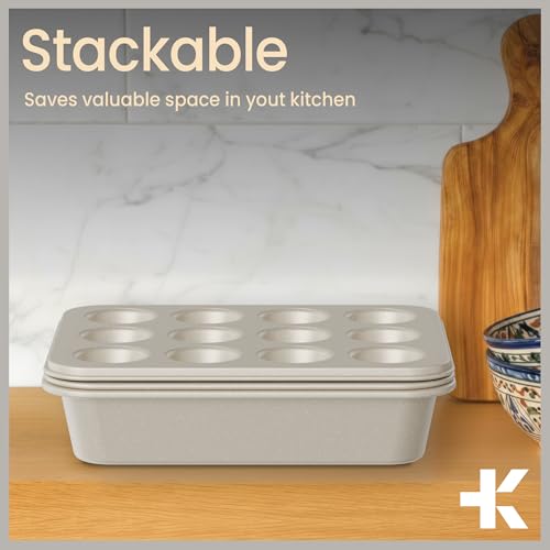 Bakken 4-Piece Bakeware Sets, Nonstick Carbon Steel Baking Sheet, Stackable Space-Saving Bakeware, Dishwasher Safe, Stain-Resistant, PFOA, PFOS, & PTFE Free, Oven Safe Up to 450°F, White Marble - Image 8