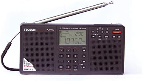 Tecsun PL-398MP Dijital Radyo Ta nabilir K sa Dalga Al c s  FM Stereo SW MW LW DSP World Band  alar Saat Radyo & MP3  alar Saat &  ebeke ve Pille  al r ve  ift Hoparl r, Siyah