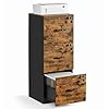 Vasagle 3 drawer file cabinet file cabinet with lock printer stand office filing cabinet organizer for a4 and letter size files rustic brown and black uofc055b01  urban country home decor