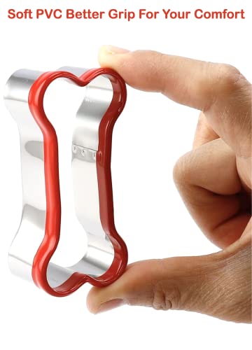 4Pcs Large Dog Bone Cookie Cutters Set, Dog Treats Cookie Cutter, Dog Bone Shapes Cutters, Homemade Dog Biscuit Treats Cutters, Coated With Soft Pvc For Protection,4.7" 3.9'' 3.2'' 2.4" #TOP1