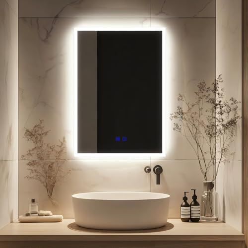 Miroir de salle de bain LED rétroéclairé 3 couleurs de haute qualité