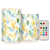 siphylline Wasserfarben-Kunst-Blätter, flammenlose LED-Kerzen mit Fernbedienung, helle Kerzen,...