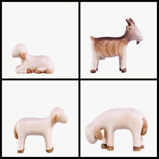 ArteSacraCaravaggio Weihnachtskrippe "FIDES", 10 cm, bestehend aus 16 Teilen, geschnitzt aus Holz von Valgardena von Hand dekoriert, handwerkliche Produktion