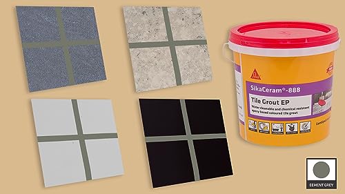 Image of SIKA - Epoxy tile grout - SikaCeram 888 Tile Grout EP - Suitable for wall /floor - Cleans with water - Chemical resistant - Pre-tinted - 5 kg - Light Grey