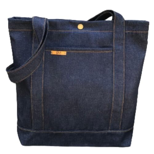 Bolsa ecobag jeans reforçada, trabalho, passeio, escola, dia a dia