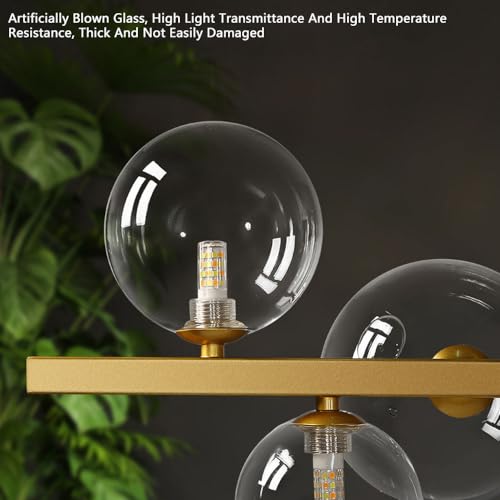 Luminaire suspendu moderne doré 5 lumières LED pour salon et cuisine - 6