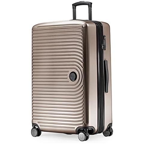 Hauptstadtkoffer - Mitte - Großer Rollkoffer, Koffer Hartschale mit 8 cm Erweiterung, TSA, 4 gummierte Doppelrollen, 77 cm, 130 L, Champagner Cover