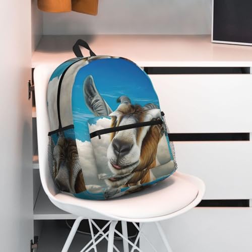 Sac à dos polyvalent imprimé chèvre bleue idéal pour les sorties citadines - 7