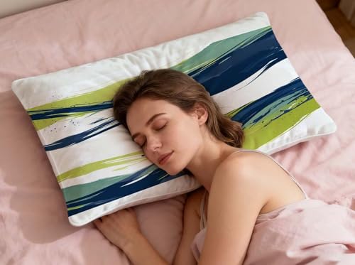 Coussin bande vert en velours noble avec fermeture invisible