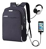 Mochila Notebook Anti Furto Impermeável Com Saída Aux Usb Cor:Preto