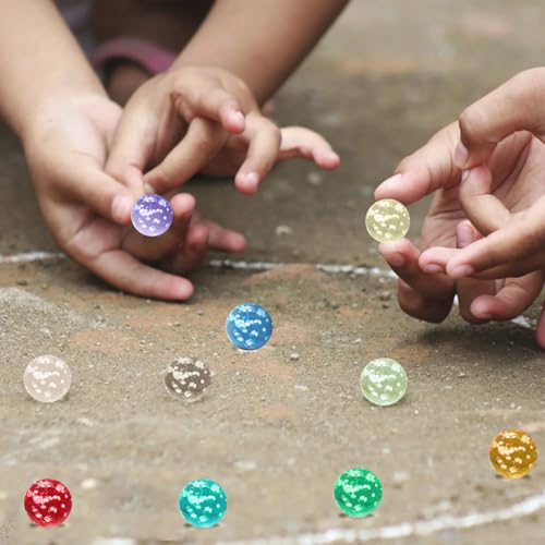 LongZYU 30 Stück Glasmurmeln Leuchten im Dunkeln 1,6 cm Deko Murmeln Glas Leuchtend Leuchtmurmeln Kinder Bunte Murmel für Marmorbahn-Spiel Heimdekoration DIY Aquarien Murmelspiele, 10 Farben