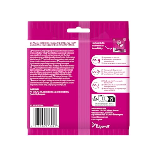 Wilkinson Sword Extra 2 Beauty - 5 unidades Desechables Depilatorias Femeninas de 2 Hojas con Mango Antideslizante y Bandas Lubricantes de Aloe Vera - imagen 2