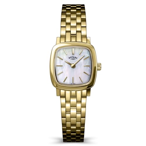 Imagen de Rotary Heritage Astoria Reloj de pulsera de acero inoxidable chapado en plata y oro para mujer
