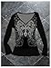 RoseSeek Women's Rhinestone Graphic Tees Long Sleeve Y2K Gothic T Shirts V Neck 2000s Fall Outfits Streetwear Black Small