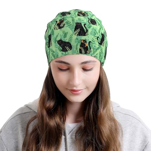 Cat Beanie Chemo Hats for Women Men Cute Pet Slouchy Cancer Headwear Stretchy Skull Cap Soft Knitted Hat Nightcap Chemo Gifts — view 4
