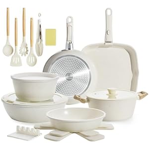 23pcs Ceramic Pots and Pans Set, No...