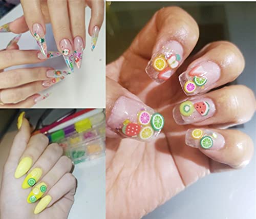 2 Boxes 3D Fruit Lemon Strawberry Mixed Tiny Slice Sticker Polymer Clay Fruit Slices Diy Nail Design Nail Art Decoration Nails Accessories Deco Slime Craft Supply For Decorations #TOP5