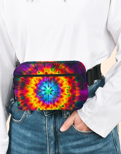 Image of Tie Dye Fanny Pack for Women Belt Bag Fashion Everywhere Waist Pouch Lightweight Crossbody Bags with Adjustable Strap