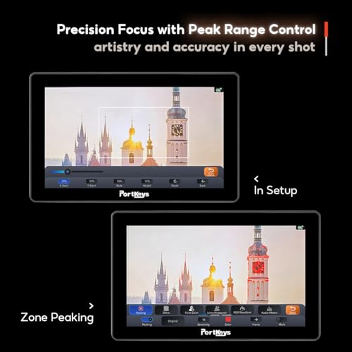 Image of Portkeys LH5P II 5.5 inch Camera Monitor Touch to Focus 2000nit Touchscreen 4K HDMI in /Out, for FX3 A7S III, R5 Mark II R6 Mark II, GH6 S5 II, Z8 Z9, DSLR Camera Field Monitor