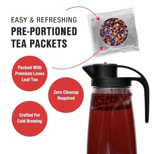 Image of Tiesta Tea - 6-Pack Cold Brew Variety, Loose Leaf, Medium to Non-Caffeinated, Assorted Tea Sample Set, Cold Brew Packets, Each Makes a 64oz Pitcher (Pack of 6)