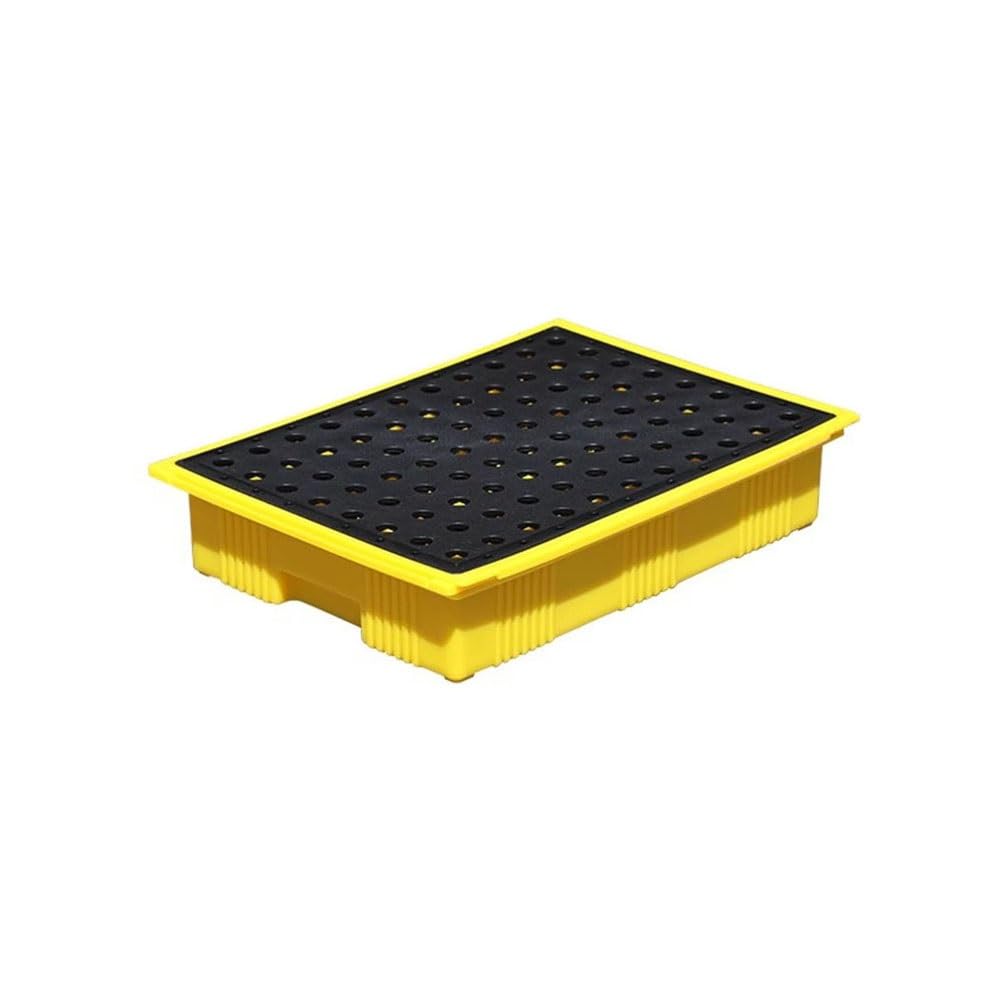 JKJZSALJ Spill Containment Pallet,Industrial Plastic Pallets With Modular Spill Platforms For Leak Proof Containment Of Oil Drums In Laboratory,Yellow,49 * 36 * 10cm
