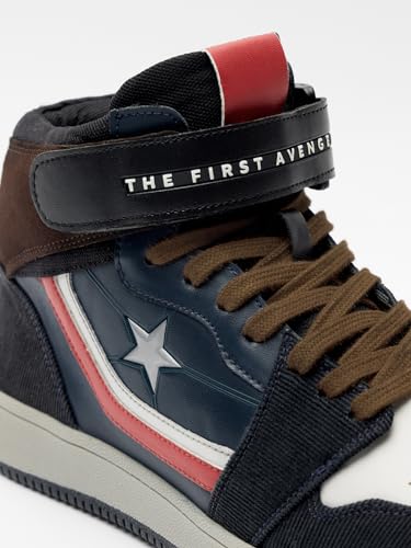 Image of The Souled Store Official Captain America: Super Soldier Men and Boys Lace Up High Top Sneakers