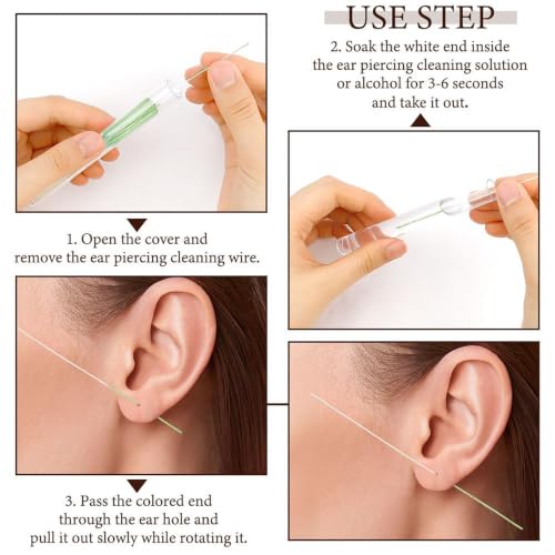 Image of 240-Piece Piercing Cleaner Floss Set, 4 Colors Ear Piercing Floss