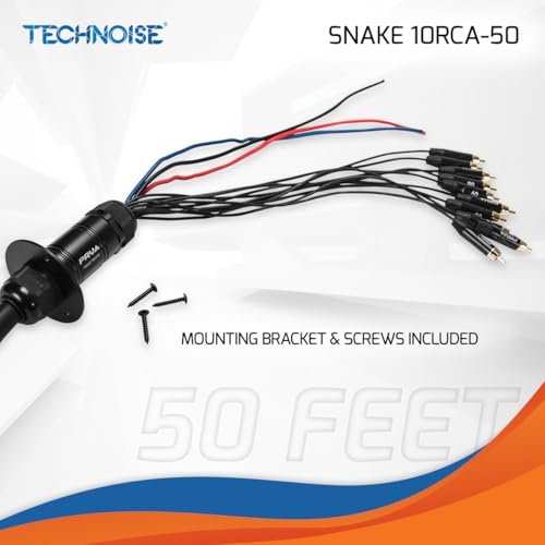 Image of PRV AUDIO Snake 10RCA-50 Car Audio 50 Ft Medusa Cable 10 RCA Channels + 3 Power