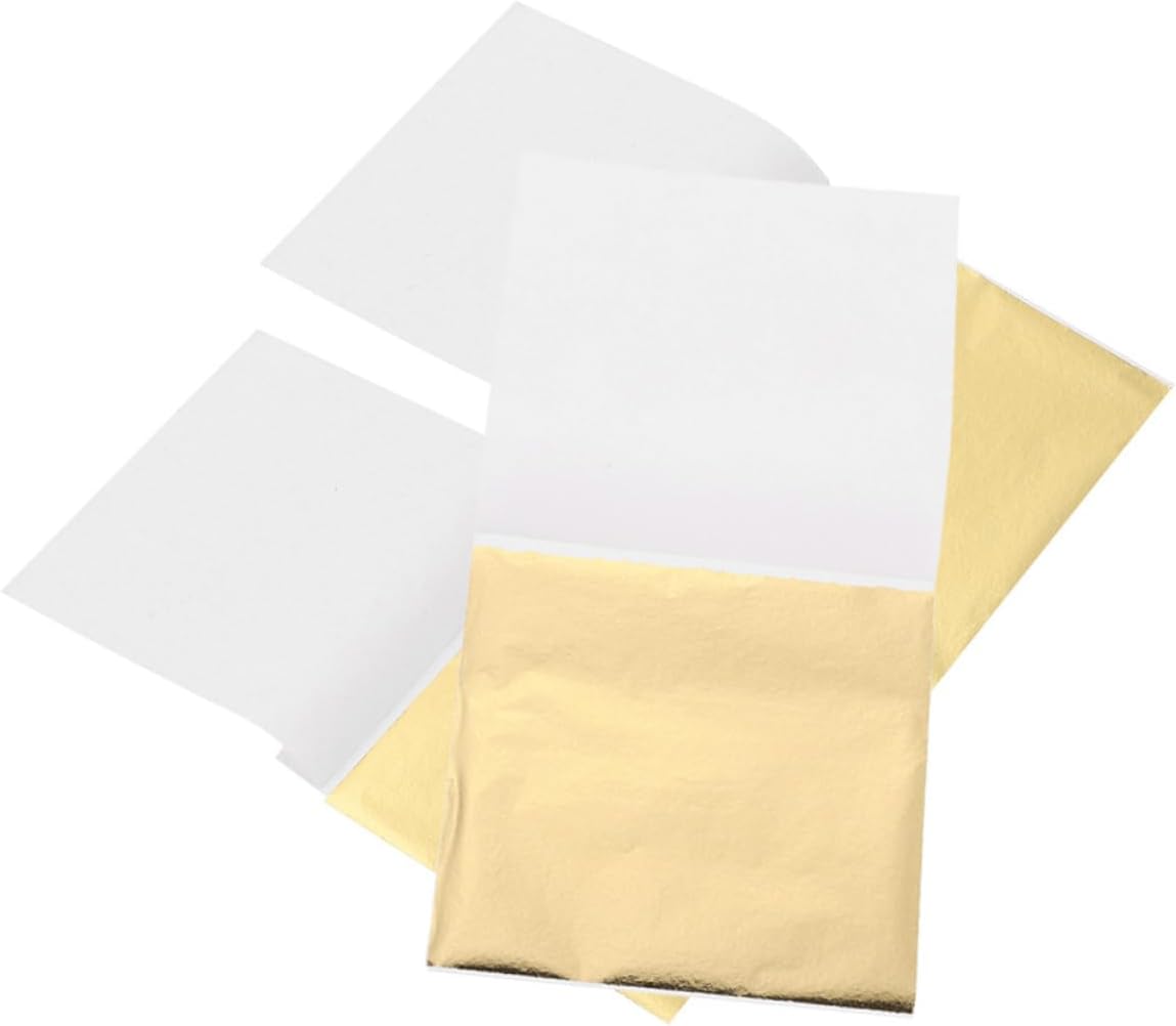 Lurrose 200sheets Gold Foil for Crafting Imitation Gold Flakes for Arts Decorations and Handcraft Accessories for Parties and Home Decor