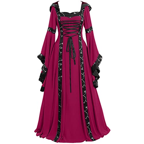 Robe de cosplay médiévale gothique robe longue vintage femme pour fête rétro