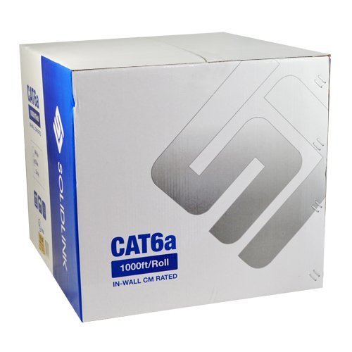 Solidlink - Sl610A 1000Ft Cat6A S/Ftp In-Wall (Cmr Rated) Etl Listed Bare Copper Solid 23Awg Conductor 550Mhz Fluke Tested Ethernet Wire (Blue) #TOP3