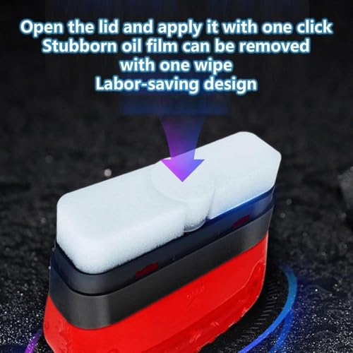 Image of Car Glass Oil Film Remover Brush with Built-in Cleaning Liquid Dispenser - Windshield Oil Film Cleaner for Car Windows, Rear View Mirrors & Auto Glass Surface Cleaning Tool