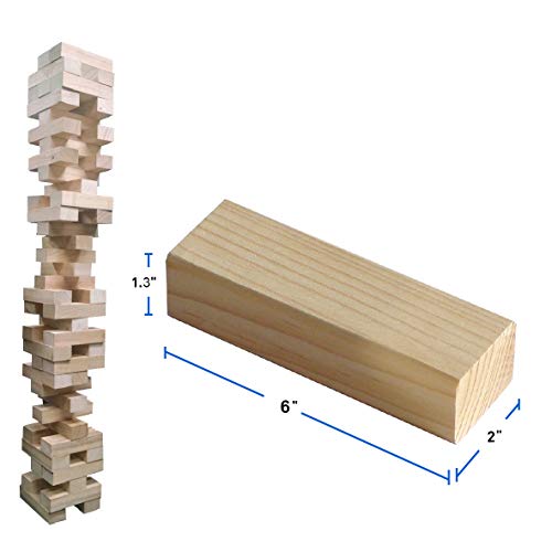 Easygoproducts 54 Piece Large Wood Block Stack & Tumble Tower Toppling Blocks Game– Great For Game Nights For Kids, Adults & Family–Storage Bag #TOP7