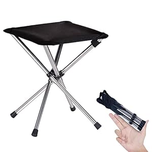 Camping Stool,Small Folding Chair,13.8″ Lightweight Folding Stool Compact Backpacking Stool with Carry Bag