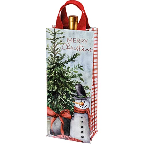 Primitives-by-Kathy-113626-Merry-Christmas-Wine-Tote-Multicolor Primitives by Kathy 113626 Merry Christmas Wine Tote Multicolor
