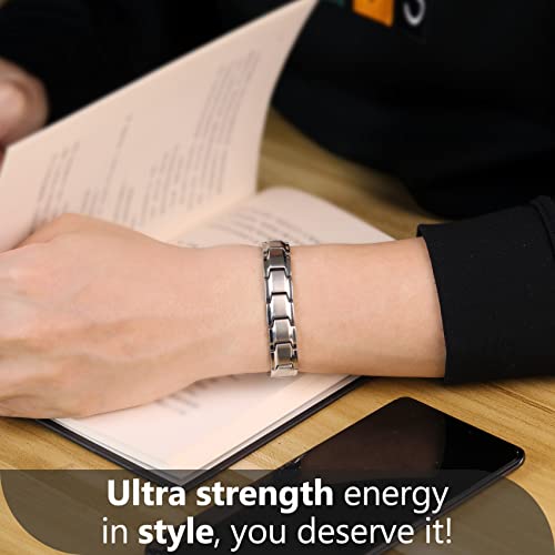 Image of Feraco Mens Magnetic Bracelet,Titanium Steel Magnet Bracelets