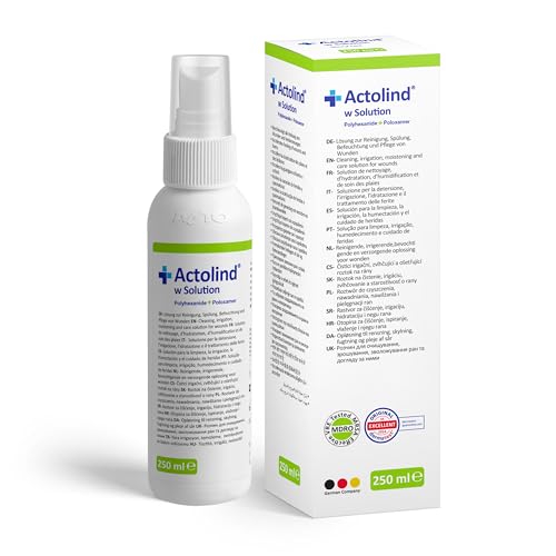 Actolind w Solution antiseptische Wundspüllösung für die professionelle Wundversorgung | Medizinprodukt CE III | mit Sprühkopf | 250 ml