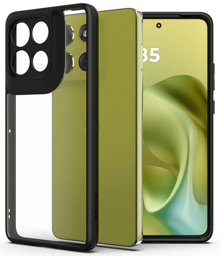 Image of KAPAVER Hybrid Clear Back Cover Case for Moto G86 | Protective Shockproof Cleare Hard PC Soft Flexible Black TPU Cover