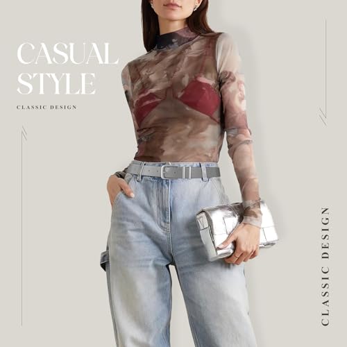 Image of WHIPPY Women Casual Leather Belt for Jeans Pants, Fashion Ladies Waist Dress Belt