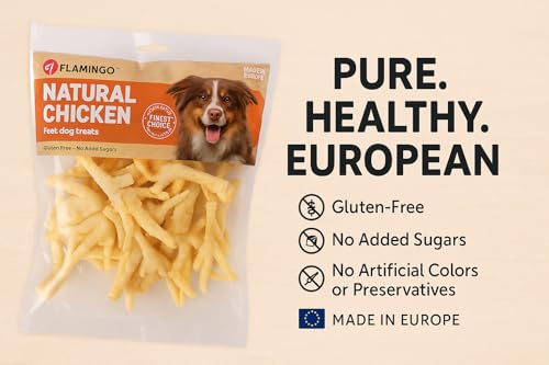 Flamingo Leckerli Hund – Hühnerfuß – 200g – glutenfrei – ohne Zuckerzusatz & Konservierungsstoffe Nature Snack