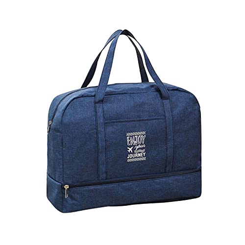 BAInuai #20c2Ej Sac de sport de voyage Sac de sport Sac à bandoulière Weeken-Der Séparation sèche et humide Sac de fitness à main One S, Bleu marine #91188y, M Cover