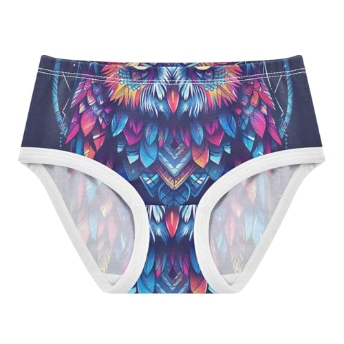 Toddler Girl Panties, Boho Owl Dreamcatcher Feather Girls Underwear Cotton, 2–8 Years