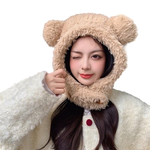 Oversized Bear Hat Camping Photo Props New Year Thick Winter Hat Adults Kids Furry Bear Ears Y2K Photo Props