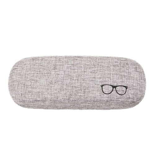1 estojo de óculos de sol, tecido de linho rígido, Cinza, laege