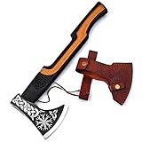 Viking Axe, Camping Axe, Hunting Axe, Carving Axe, Bearded, One-of-a-Kind, Engraved Blade, Etched...