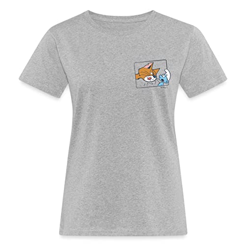 Spreadshirt® Les Schtroumpfs Azraël T-Shirt Bio Femme, M, Gris chiné