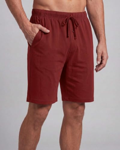 Image of Real Essentials 3 Pack: Mens Cotton Ultra-Soft Knit Sleep Pajama Shorts & Lounge Wear (Available In Big & Tall)