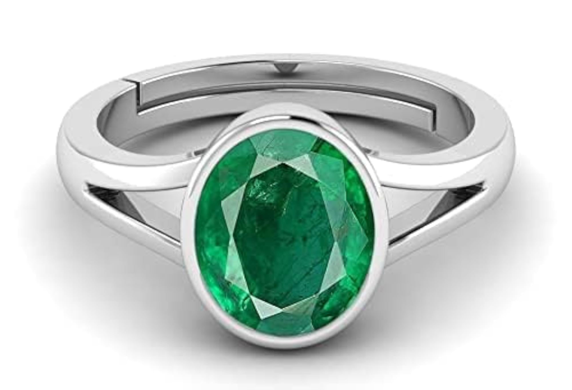Original Natural Emerald Adjustable Ring for Men and Women