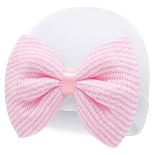 Olreco Baby Girl Hats Baby Beanie Newborn Hats Baby Beanies 0-3 Months Newborn Hat Preemie Hat Newborn Beanie Newborn Girl Hats White Pink #TOP25
